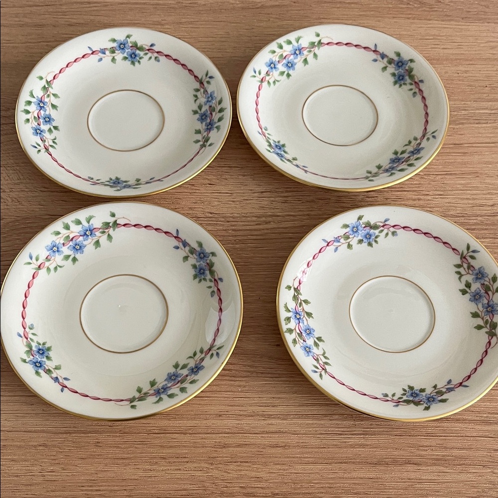 4 Lenox Bone China Belvidere S-314 Saucers 5.60” diameter